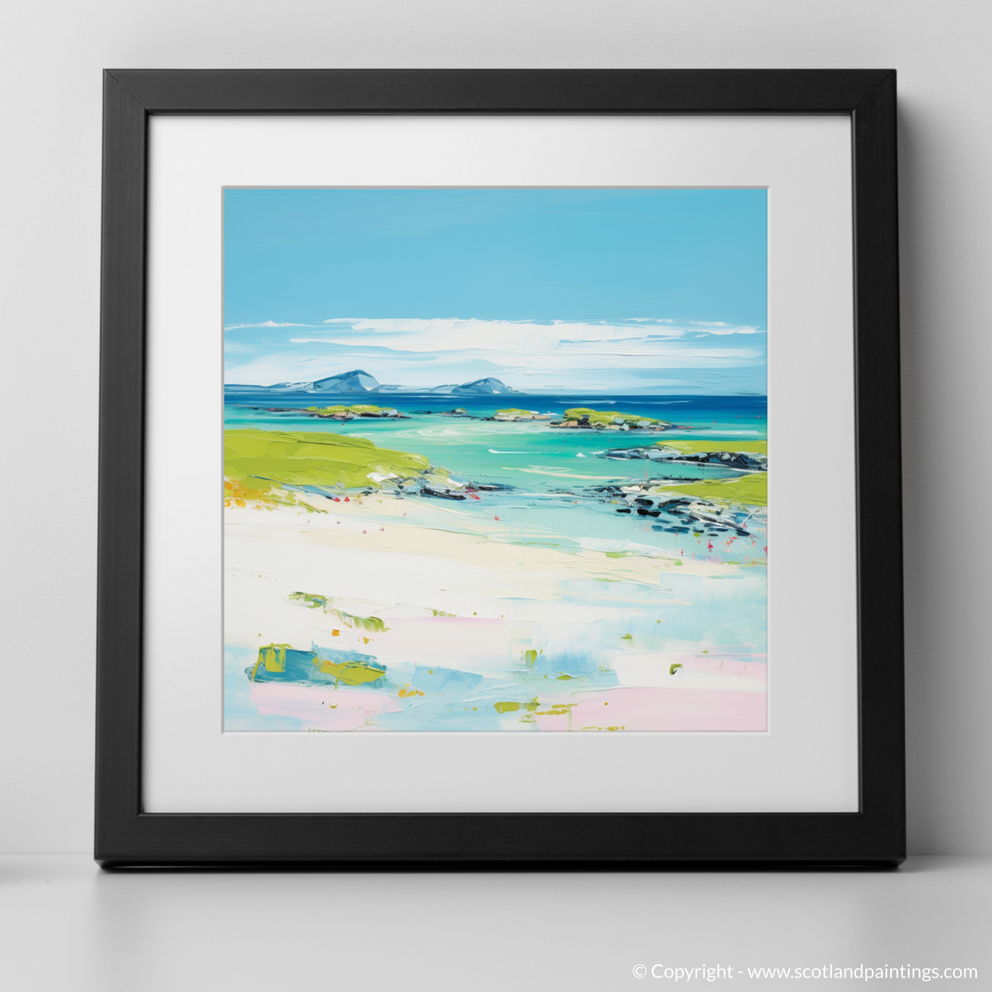 Art Print of Isle of Tiree, Inner Hebrides in summer with a black frame