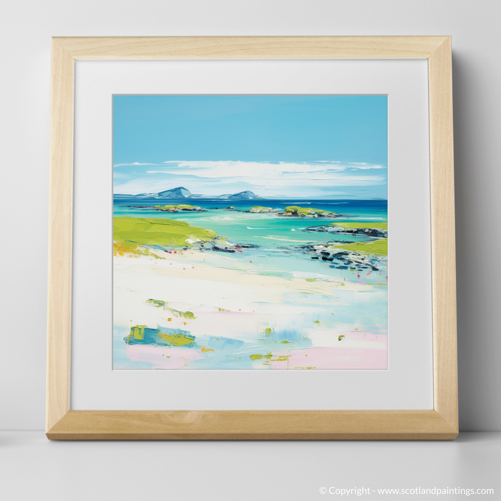 Art Print of Isle of Tiree, Inner Hebrides in summer with a natural frame