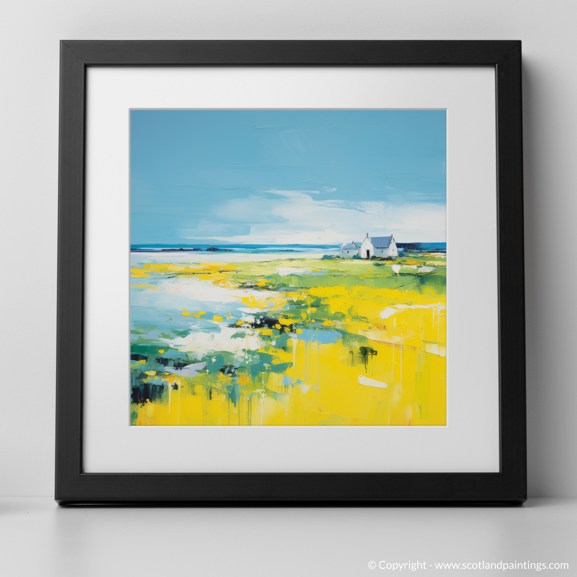 Art Print of Isle of Tiree, Inner Hebrides in summer with a black frame