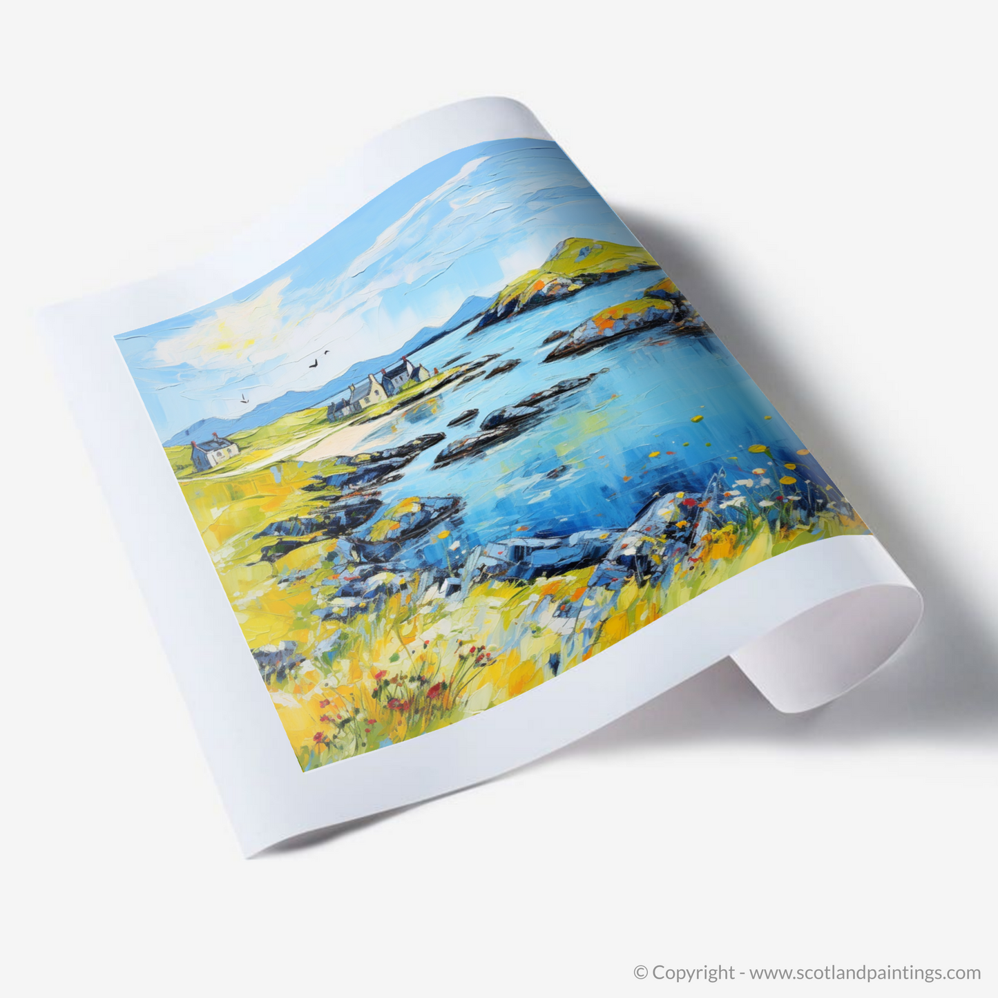 Painting and Art Print of Isle of Lewis, Outer Hebrides in summer. Summer Dreams of Isle of Lewis.