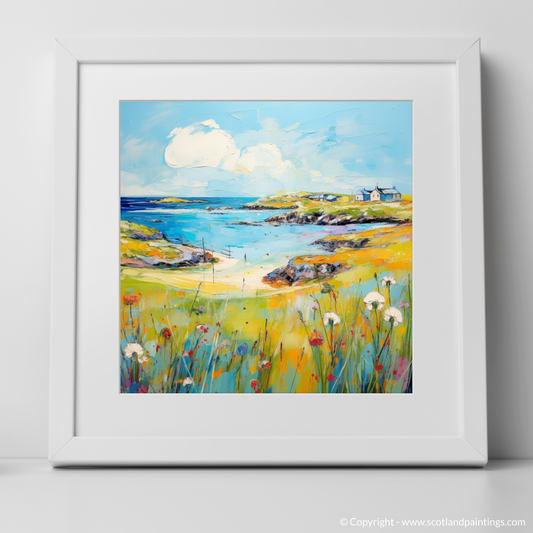 Art Print of Isle of Lewis, Outer Hebrides in summer with a white frame