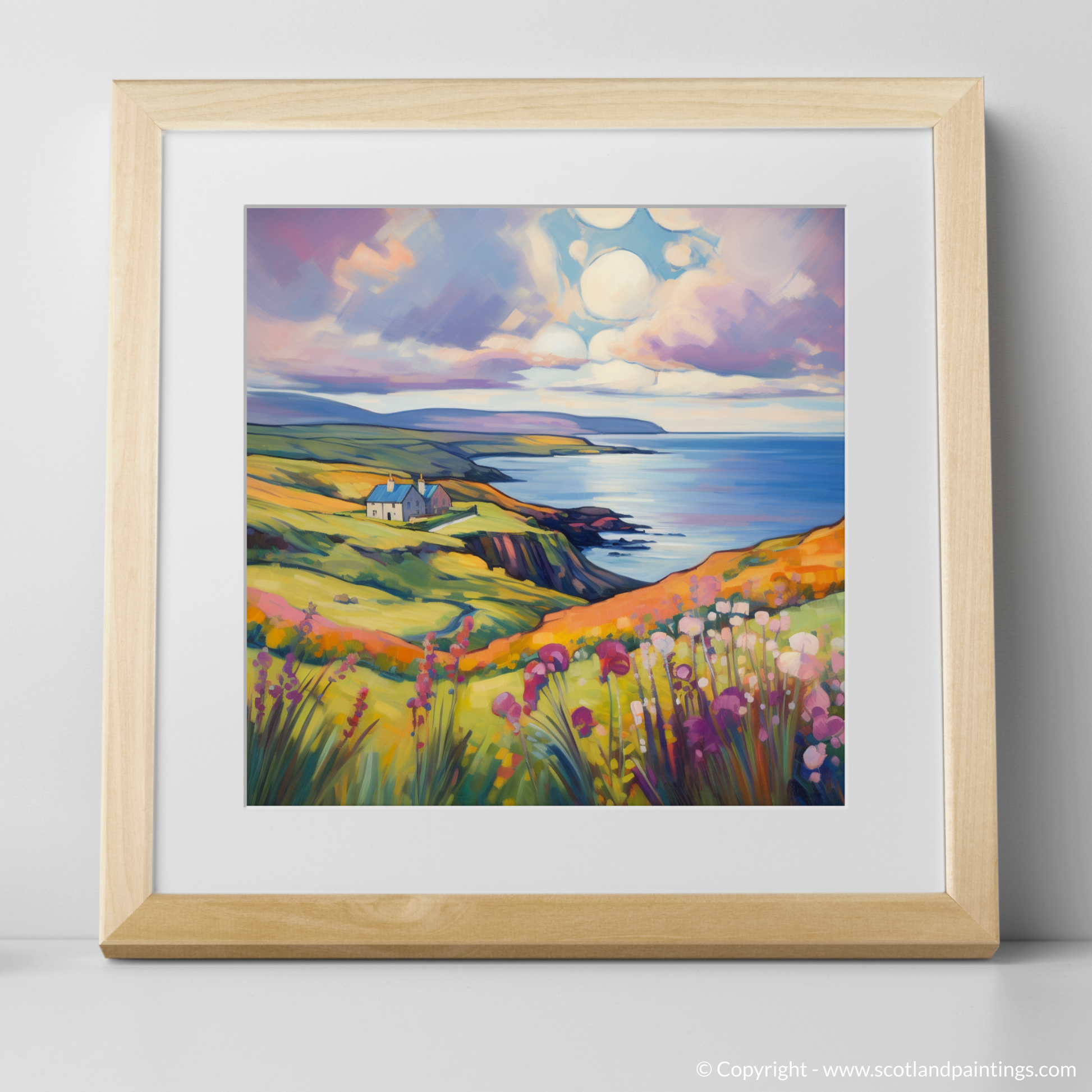 Art Print of Shetland, North of mainland Scotland in summer with a natural frame