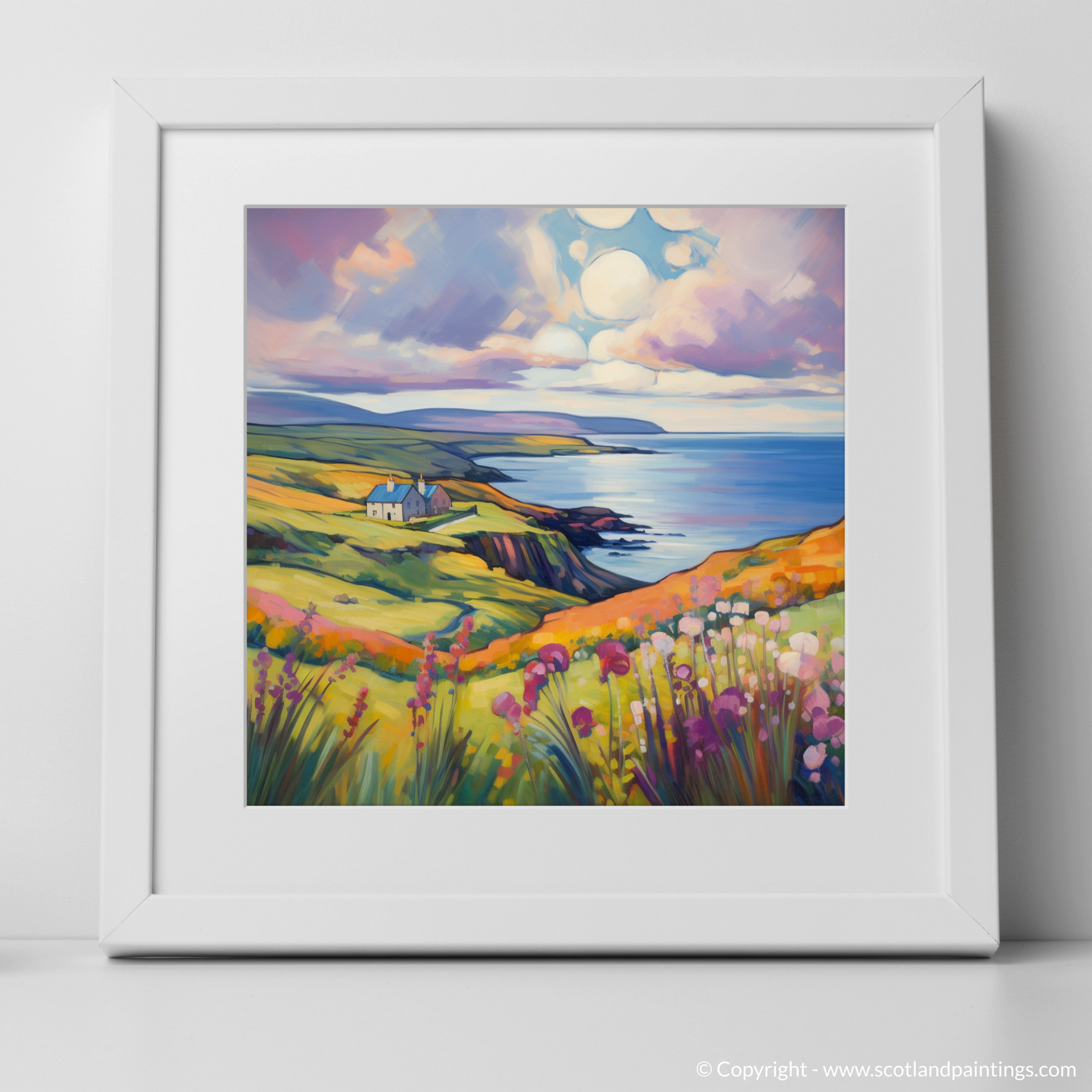 Art Print of Shetland, North of mainland Scotland in summer with a white frame