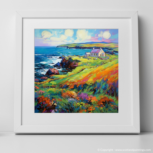 Art Print of Shetland, North of mainland Scotland in summer with a white frame