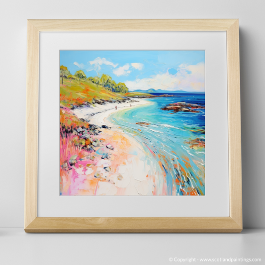 Art Print of Coral Beach, Isle of Skye in summer with a natural frame