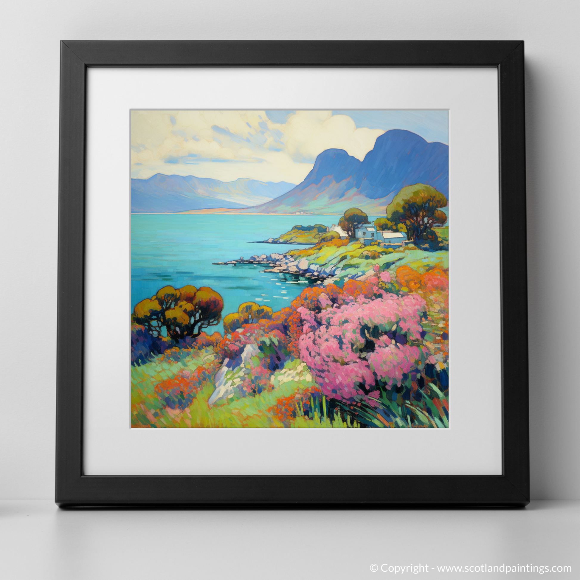 Art Print of Isle of Raasay, Inner Hebrides in summer with a black frame