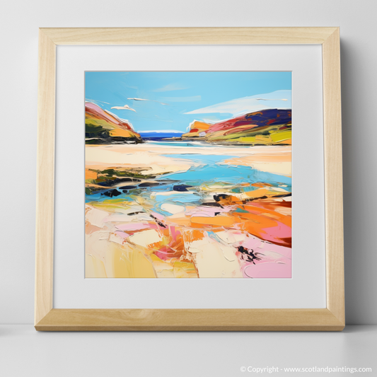 Art Print of Sandwood Bay, Sutherland in summer with a natural frame