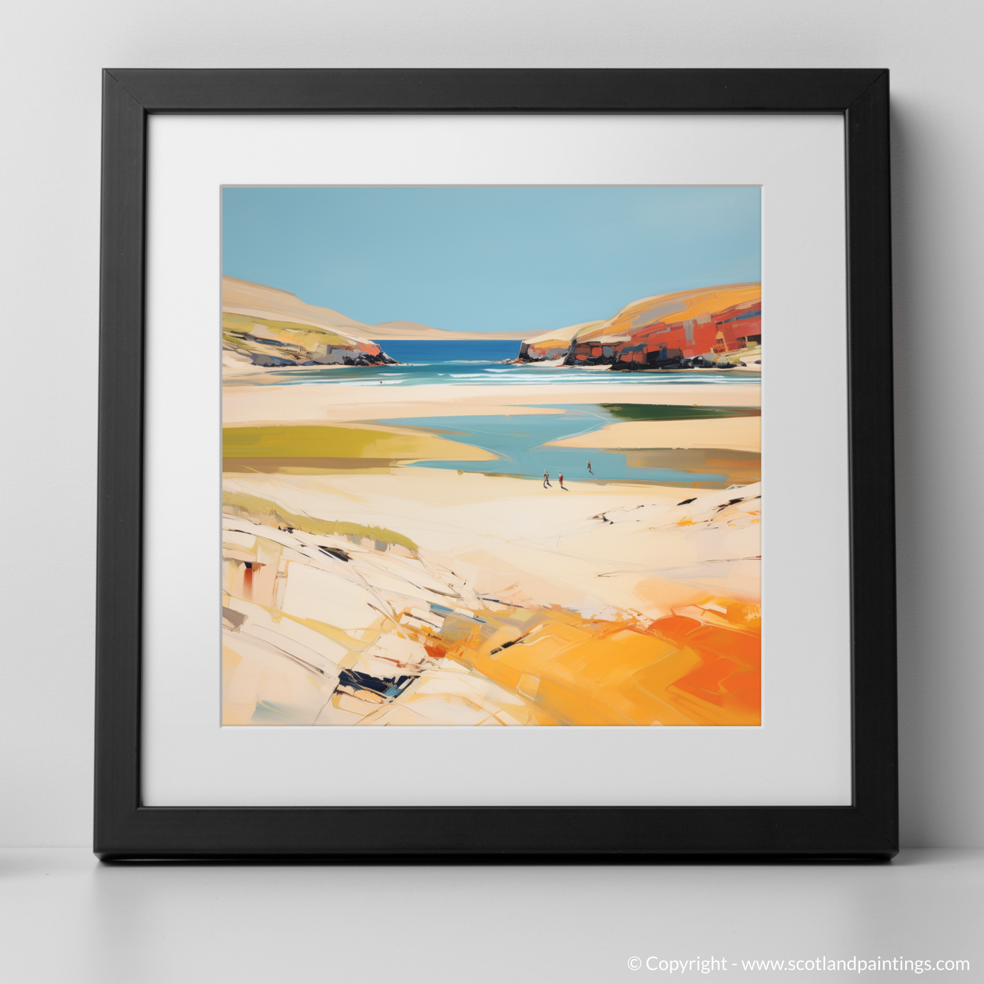 Art Print of Sandwood Bay, Sutherland in summer with a black frame