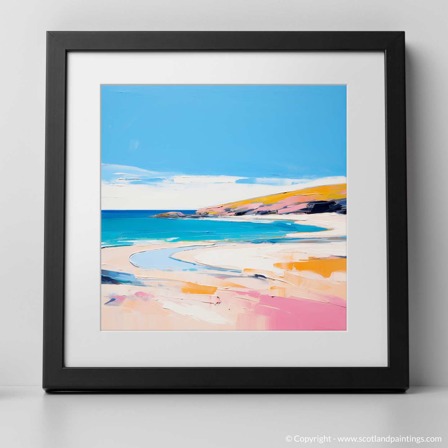 Art Print of Sandwood Bay, Sutherland in summer with a black frame