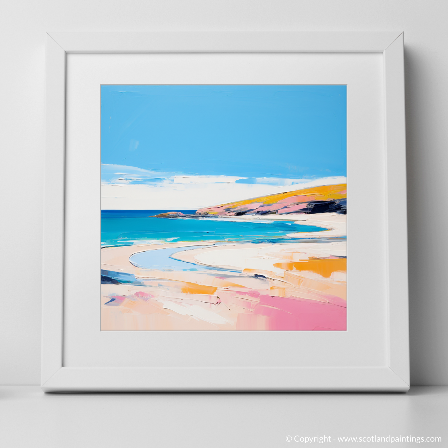 Art Print of Sandwood Bay, Sutherland in summer with a white frame