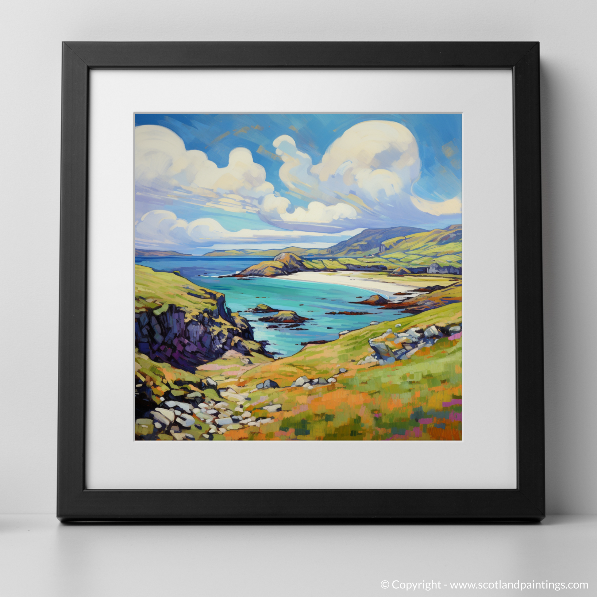 Art Print of Isle of Lewis, Outer Hebrides in summer with a black frame