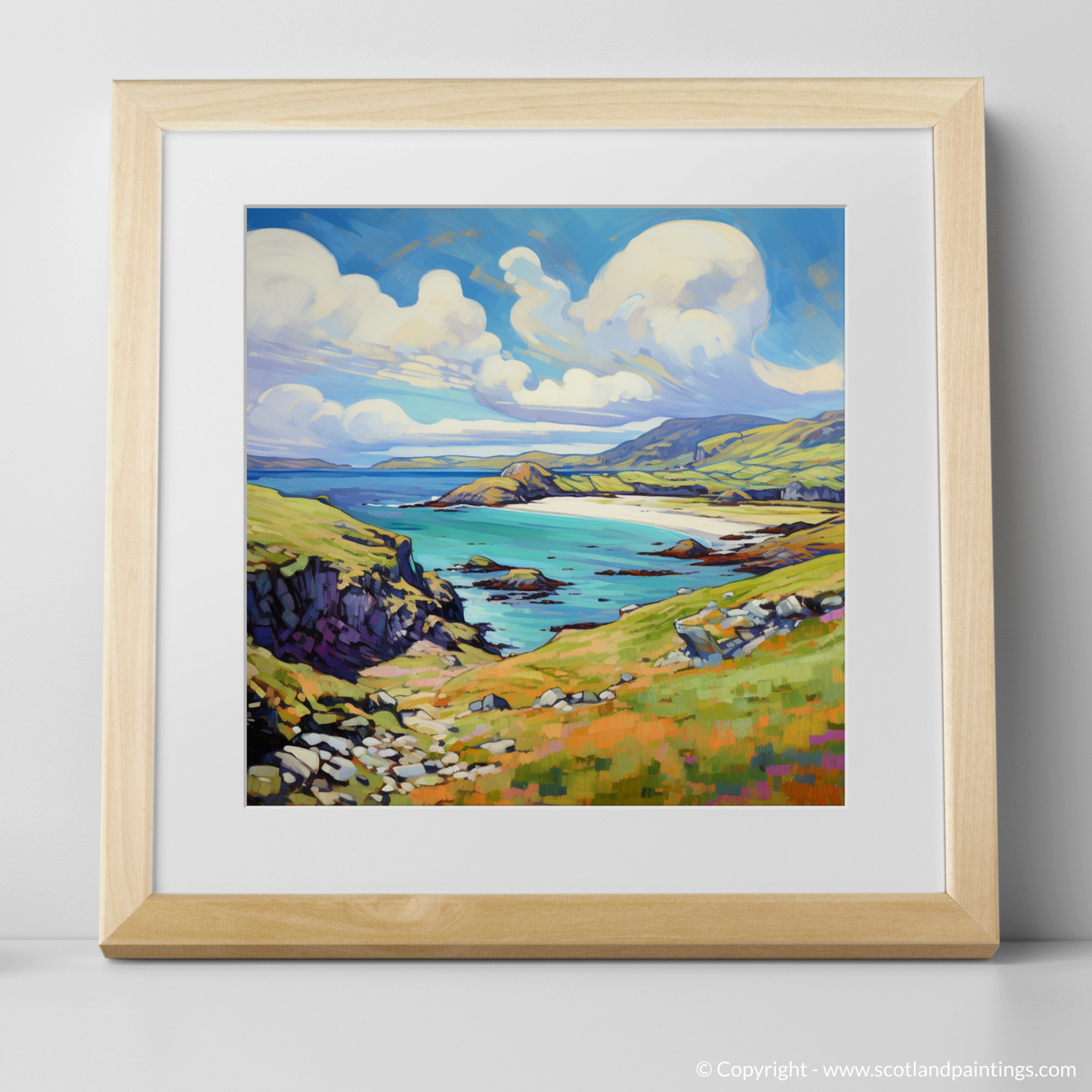 Art Print of Isle of Lewis, Outer Hebrides in summer with a natural frame