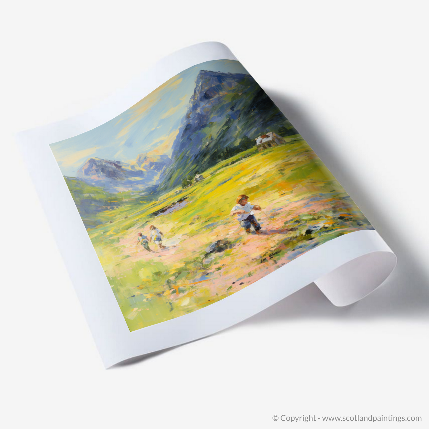 Art Print of Children playing in Glencoe during summer