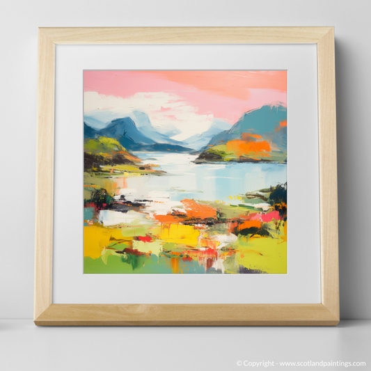 Art Print of Loch Morar, Highlands in summer with a natural frame