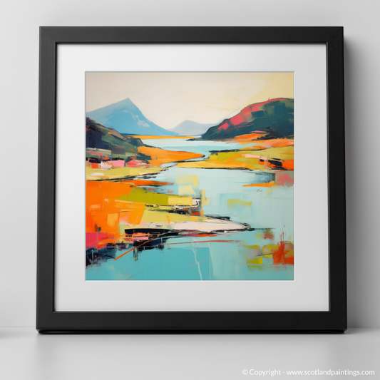 Art Print of Loch Morar, Highlands in summer with a black frame