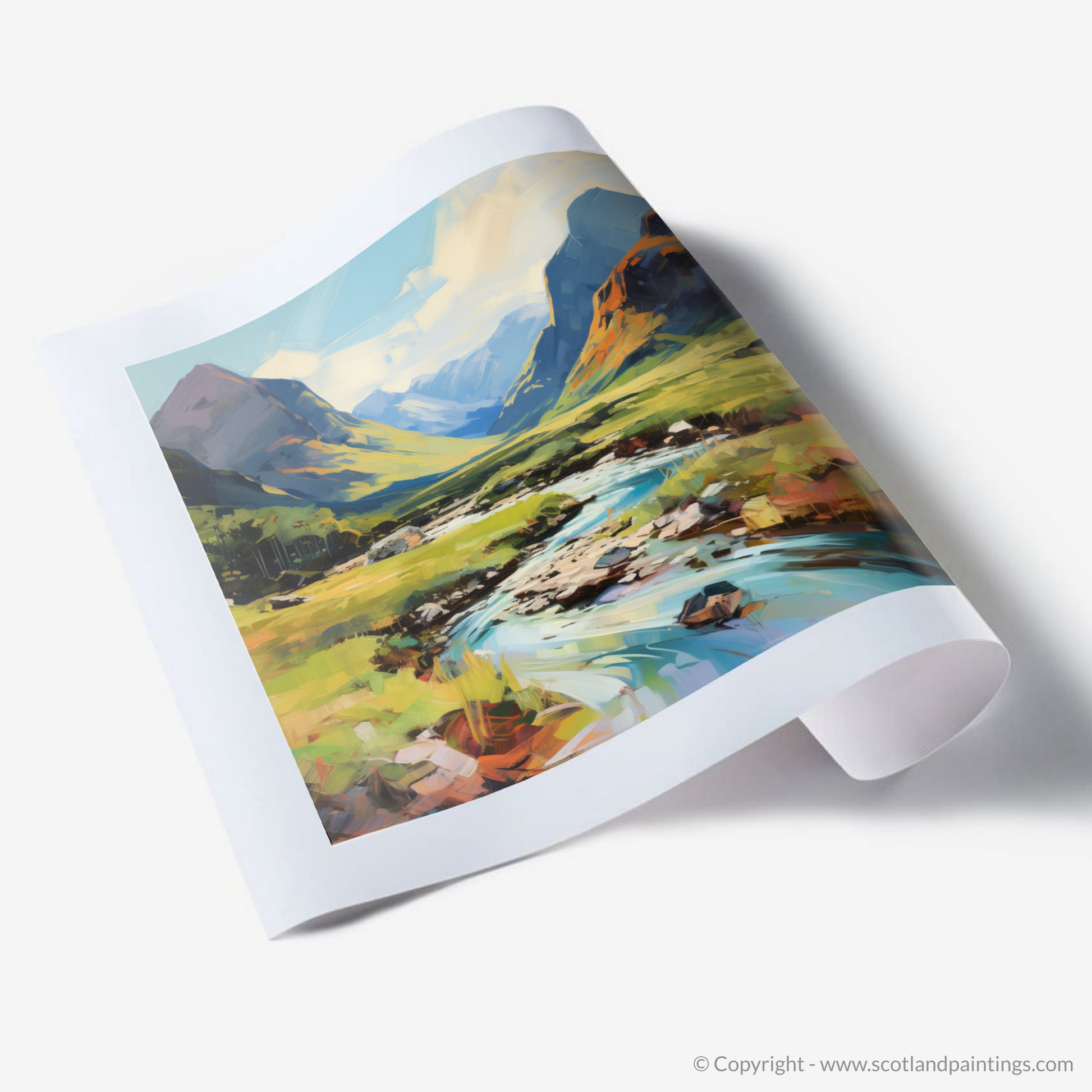 Art Print of Glen Coe, Highlands in summer