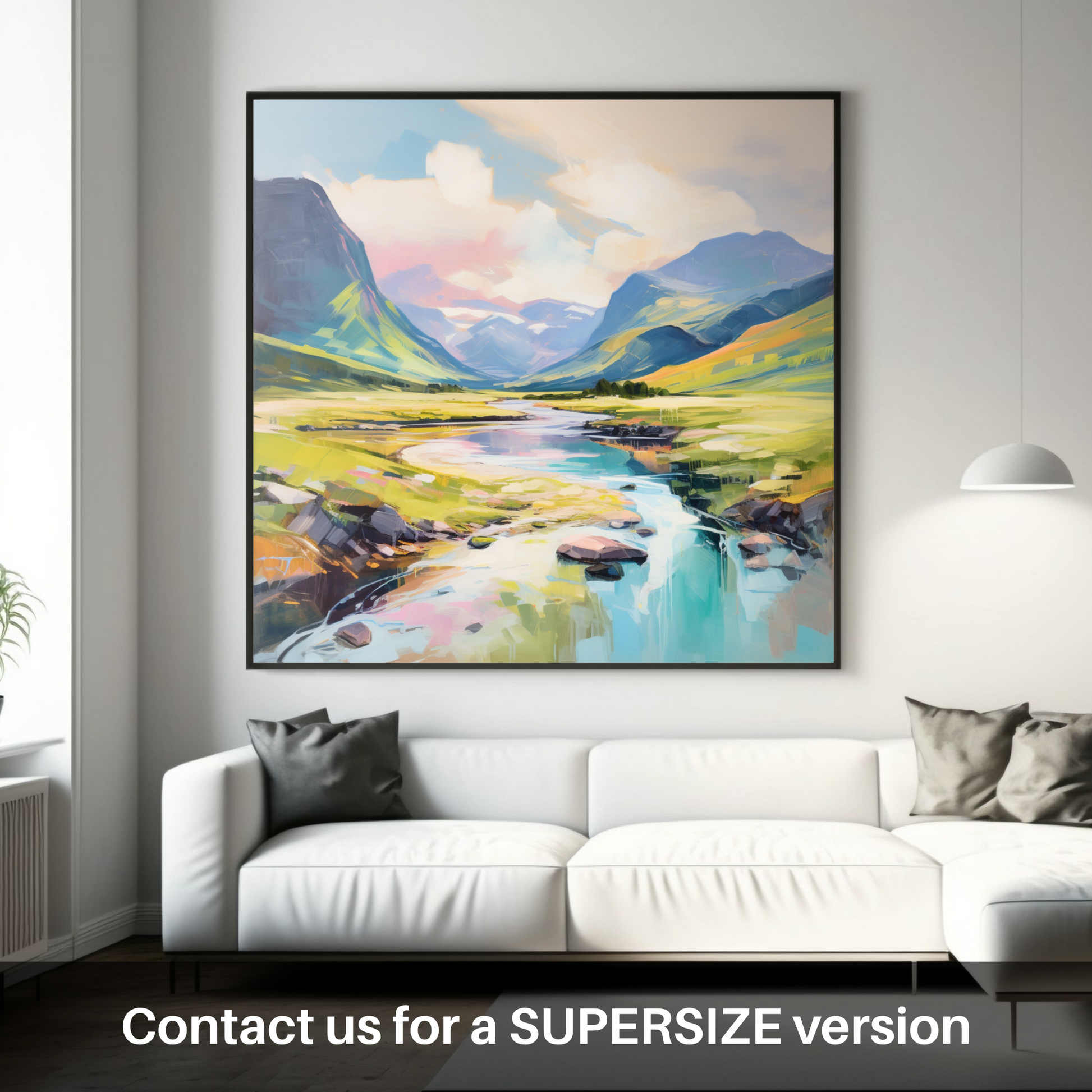 Huge supersize print of Glen Coe, Highlands in summer