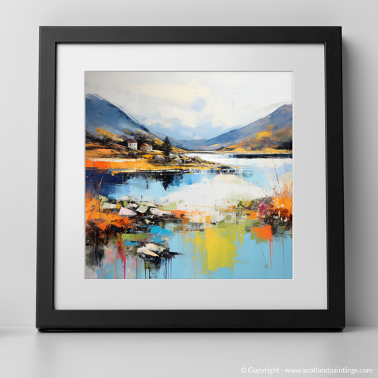 Art Print of Loch Glencoul, Sutherland in summer with a black frame