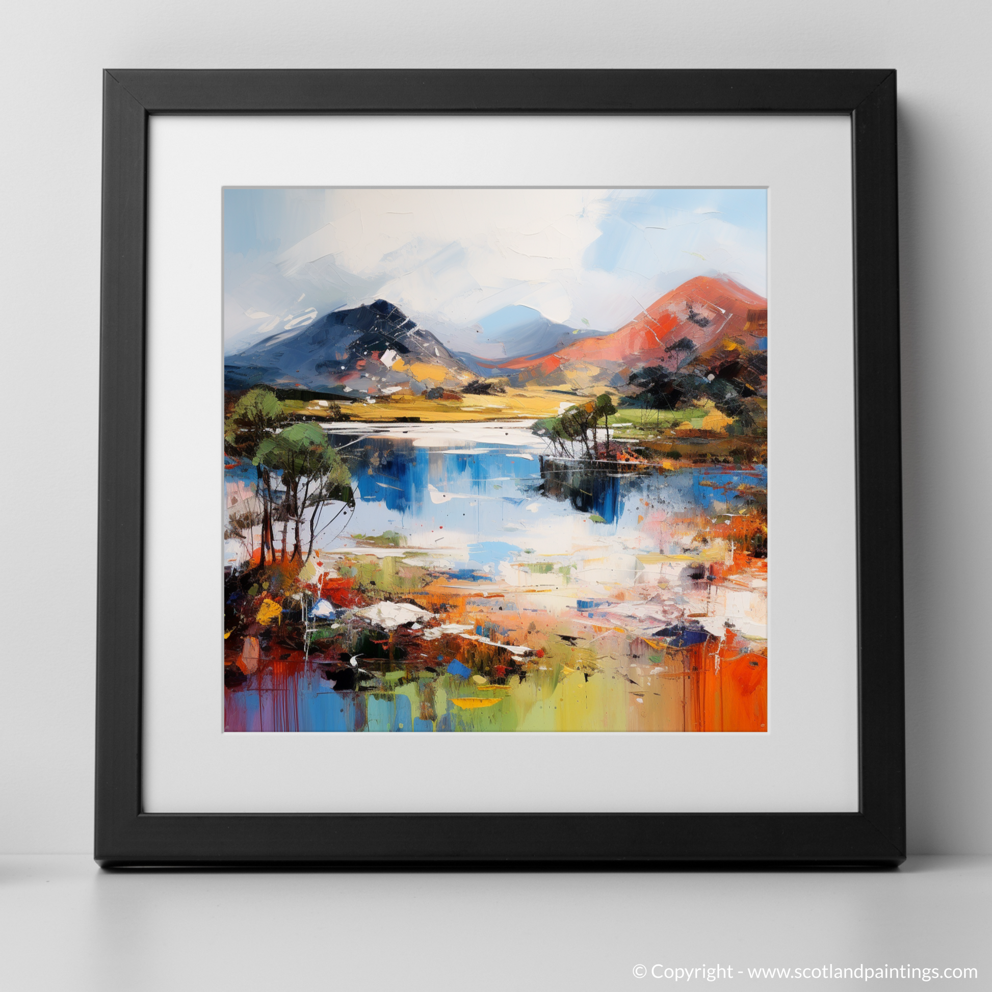 Art Print of Loch Glencoul, Sutherland in summer with a black frame