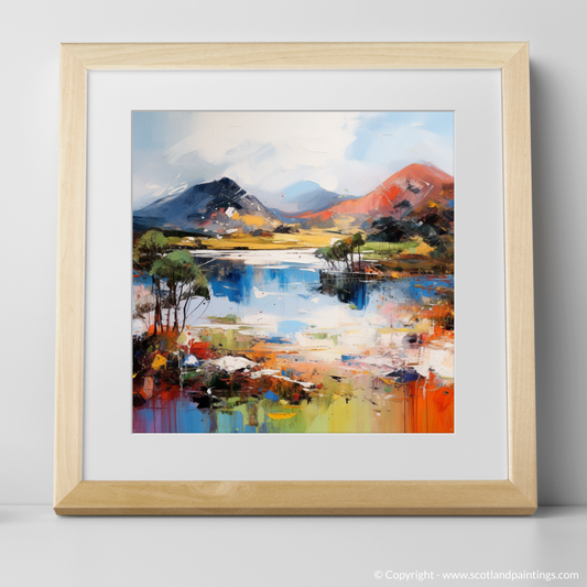 Art Print of Loch Glencoul, Sutherland in summer with a natural frame