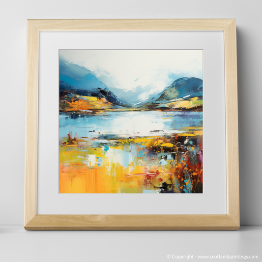 Art Print of Loch Glencoul, Sutherland in summer with a natural frame
