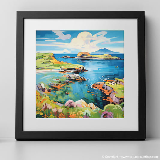 Art Print of Isle of Skyes smaller isles, Inner Hebrides in summer with a black frame