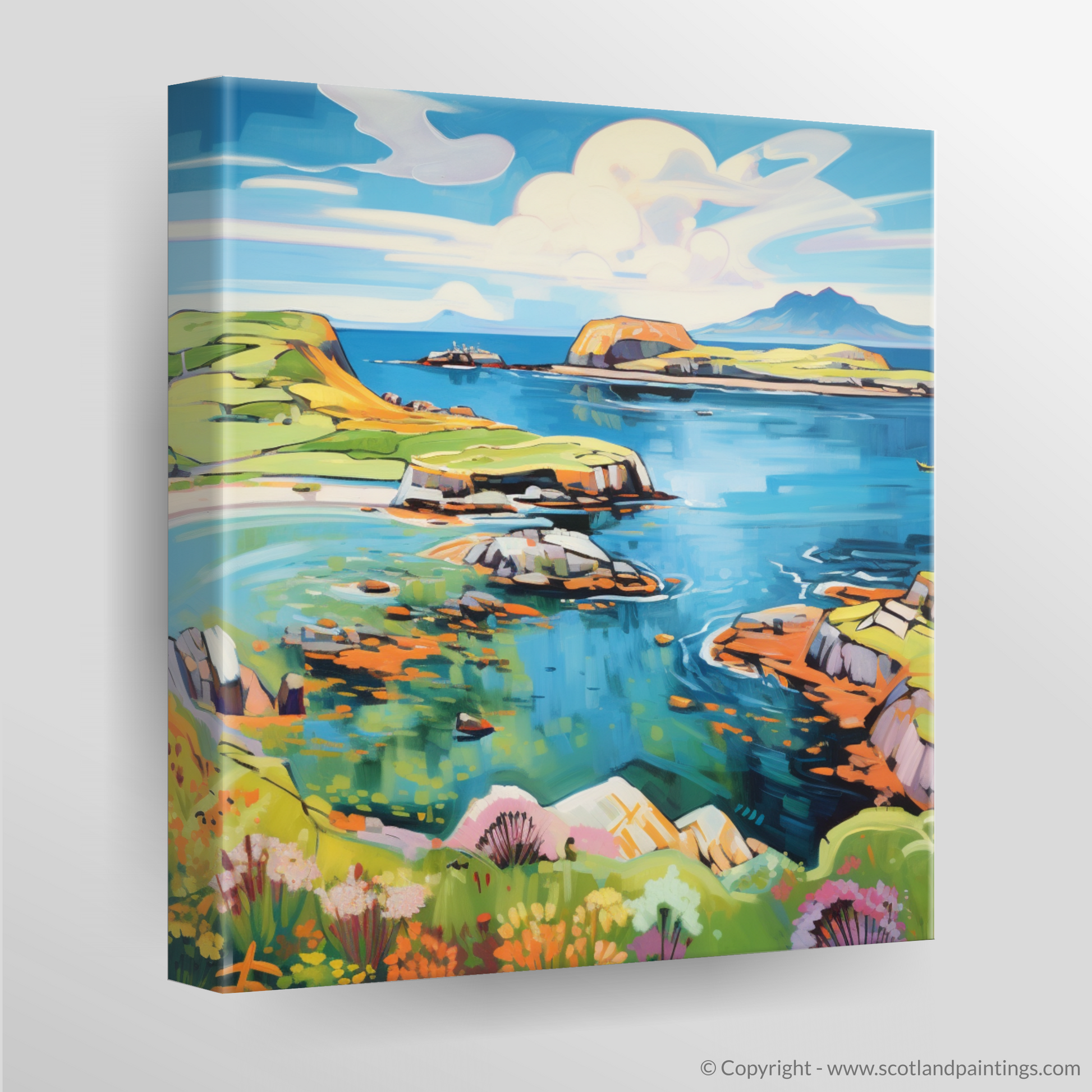 Canvas Print of Isle of Skyes smaller isles, Inner Hebrides in summer