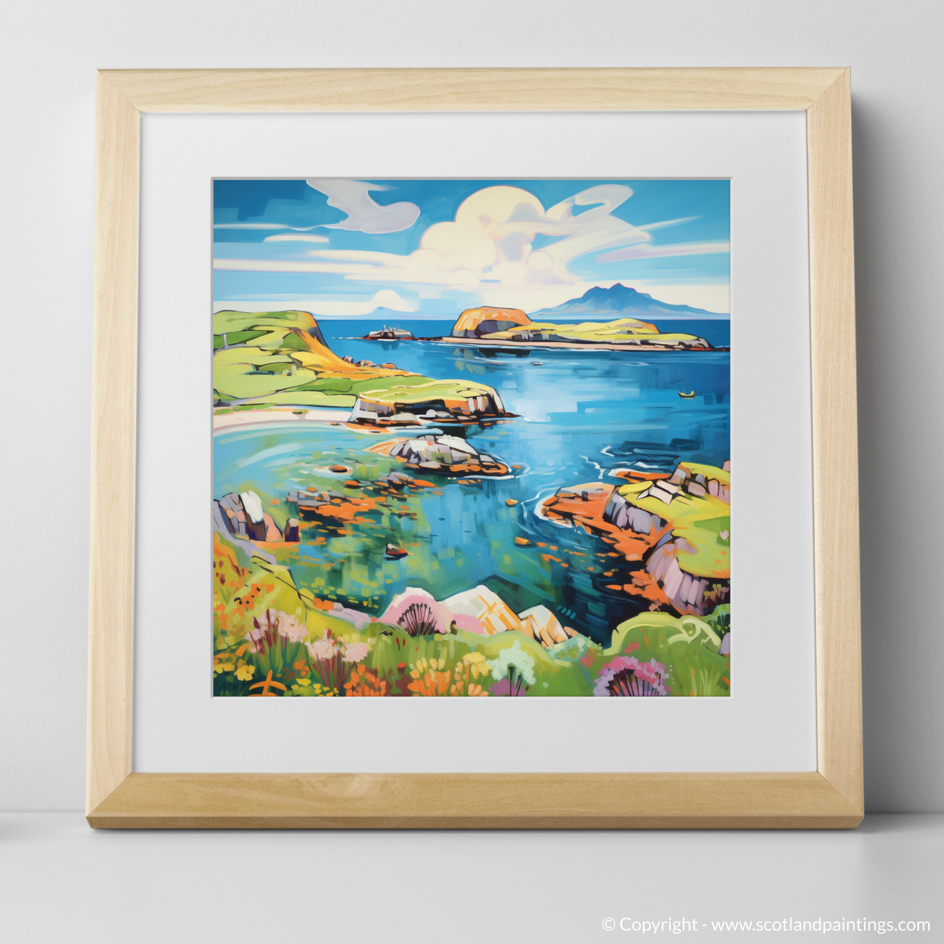 Art Print of Isle of Skyes smaller isles, Inner Hebrides in summer with a natural frame