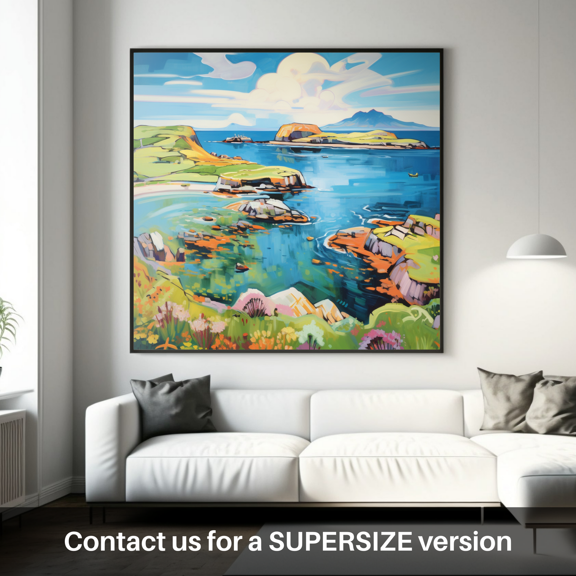 Huge supersize print of Isle of Skyes smaller isles, Inner Hebrides in summer