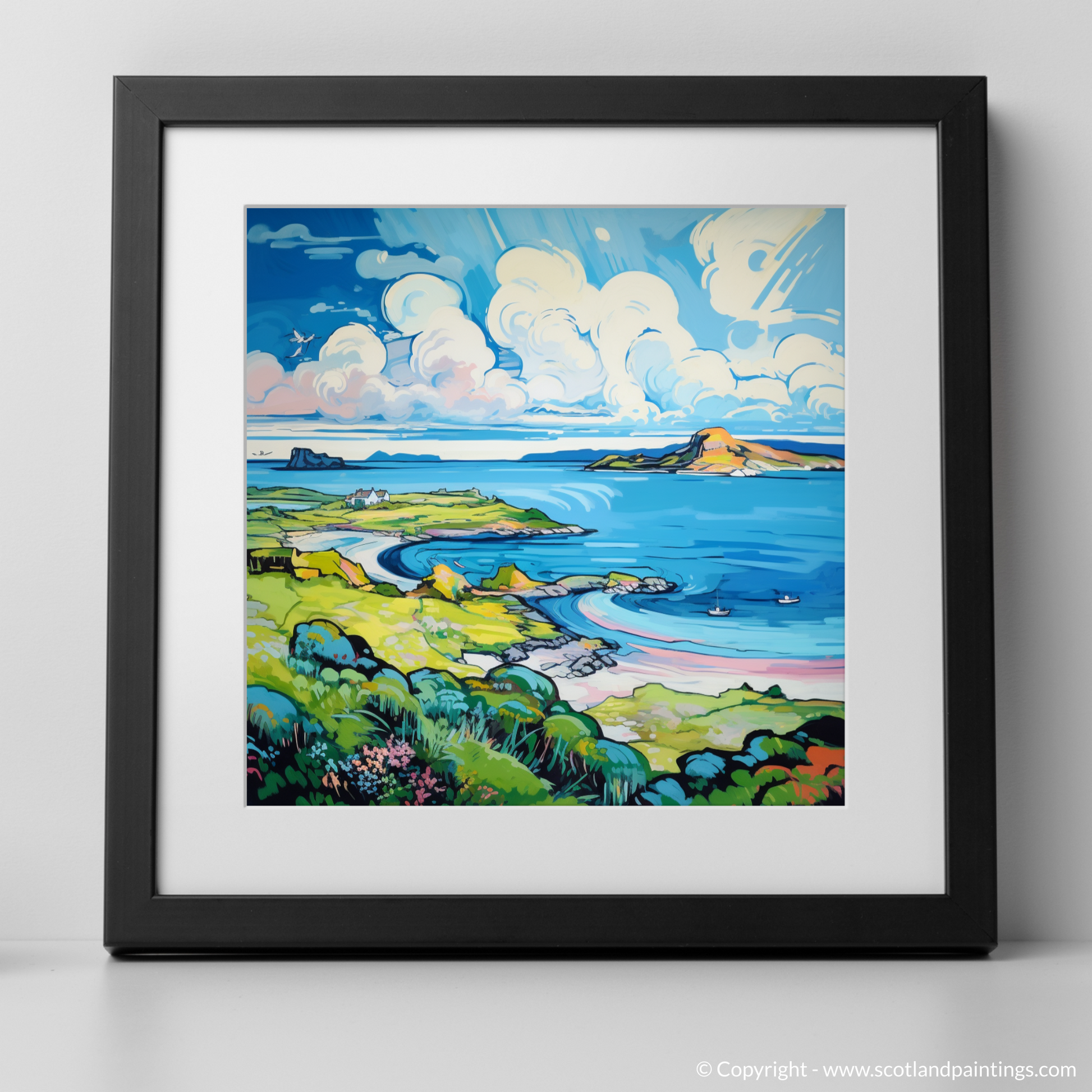 Art Print of Isle of Skyes smaller isles, Inner Hebrides in summer with a black frame