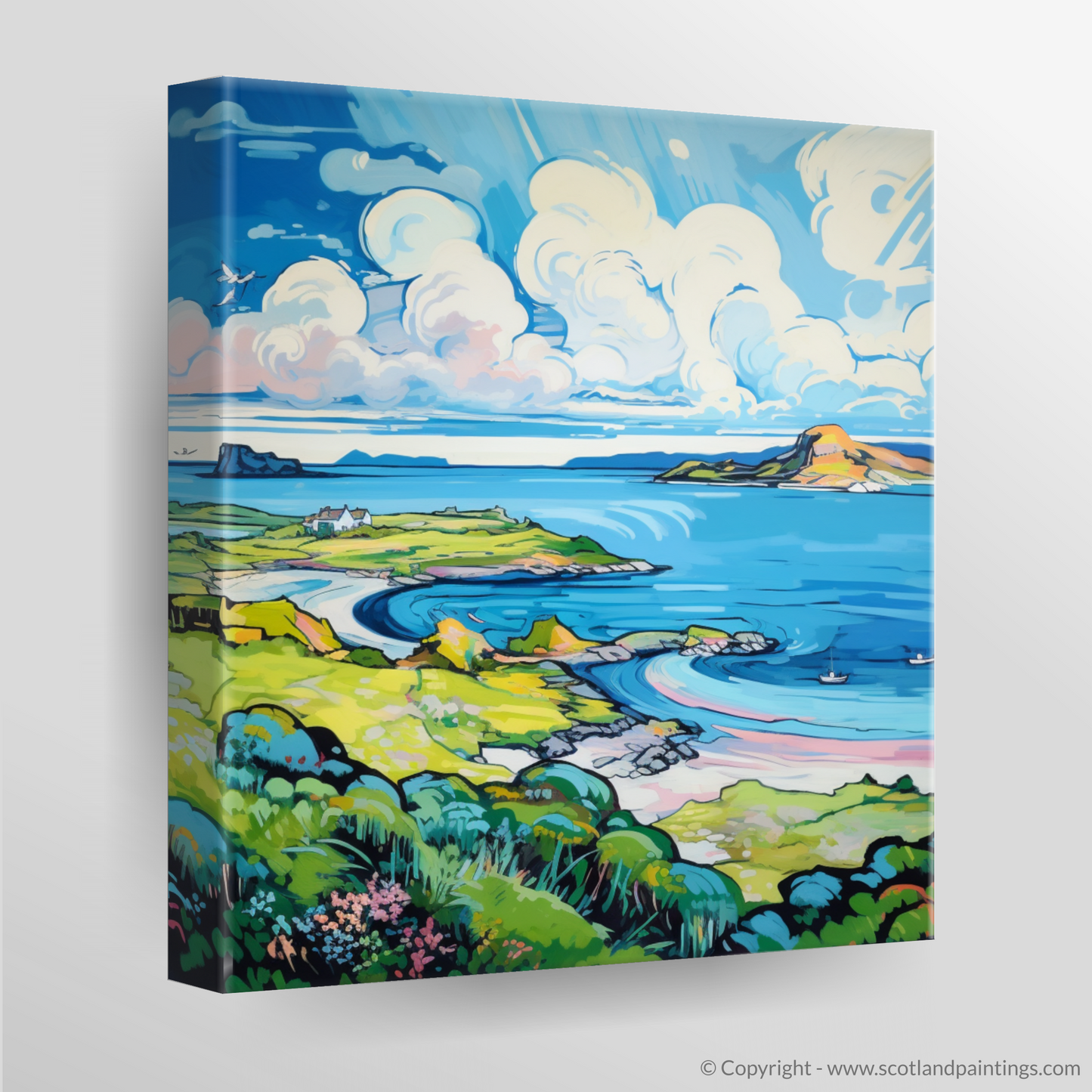 Canvas Print of Isle of Skyes smaller isles, Inner Hebrides in summer