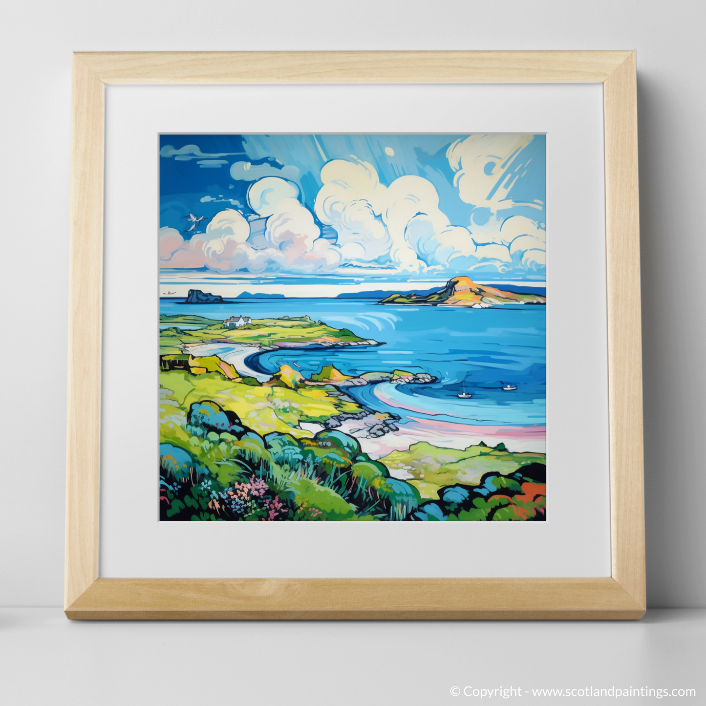 Art Print of Isle of Skyes smaller isles, Inner Hebrides in summer with a natural frame