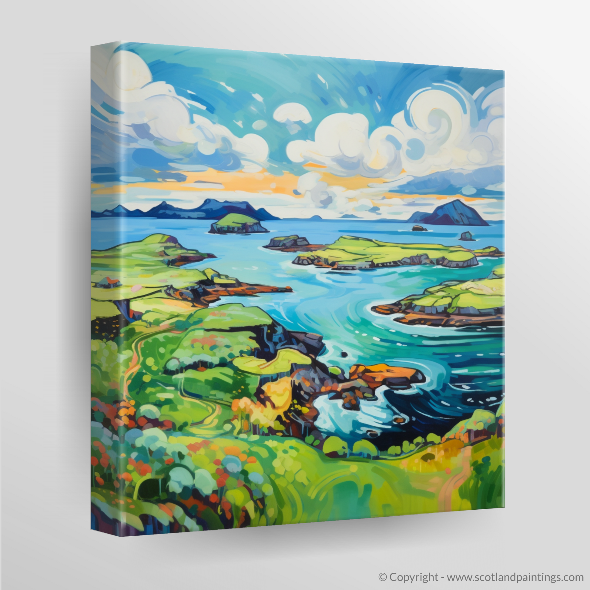 Canvas Print of Isle of Skyes smaller isles, Inner Hebrides in summer
