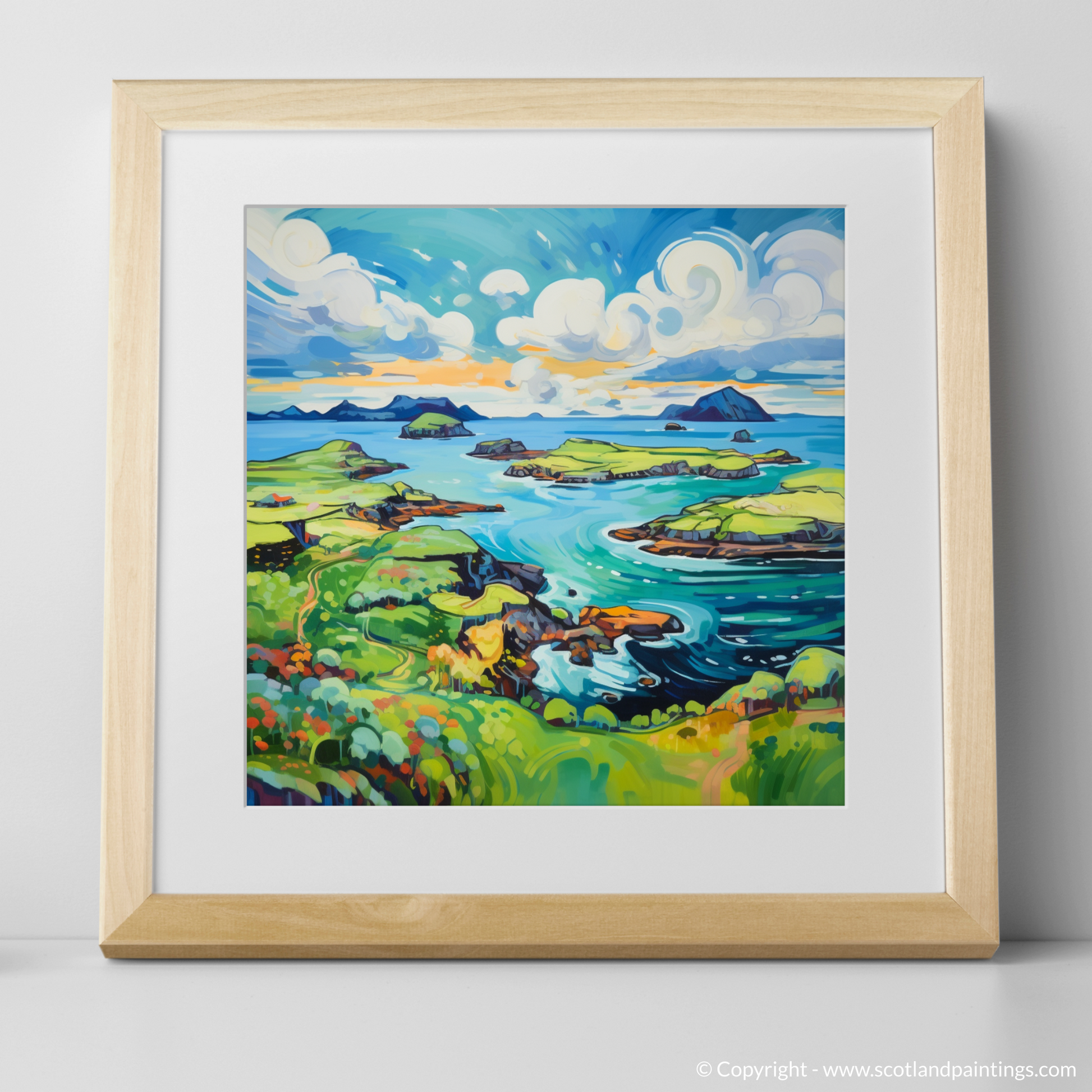 Art Print of Isle of Skyes smaller isles, Inner Hebrides in summer with a natural frame