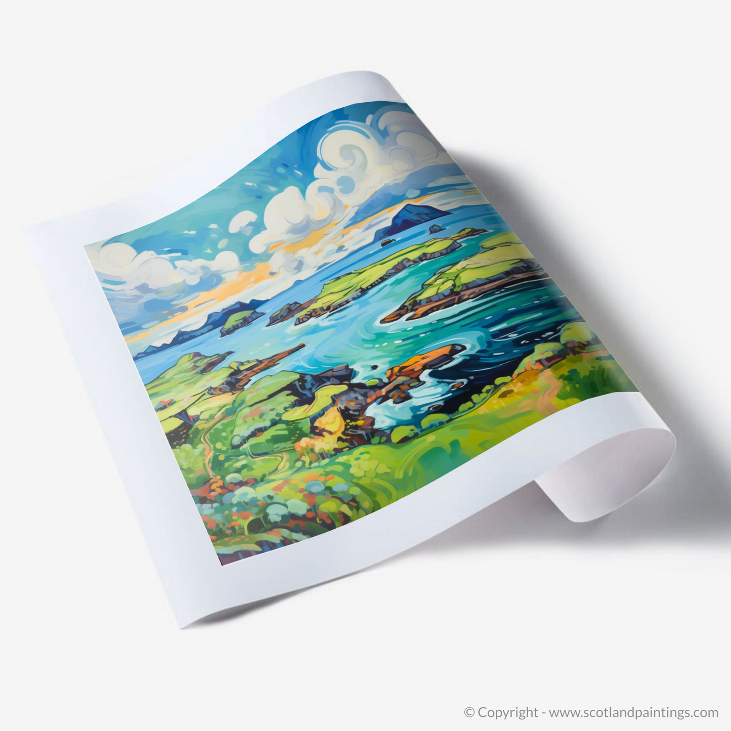 Art Print of Isle of Skyes smaller isles, Inner Hebrides in summer