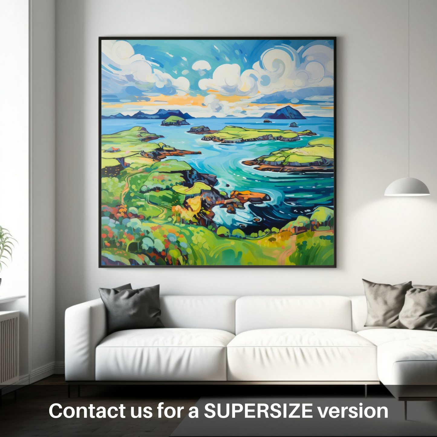 Huge supersize print of Isle of Skyes smaller isles, Inner Hebrides in summer