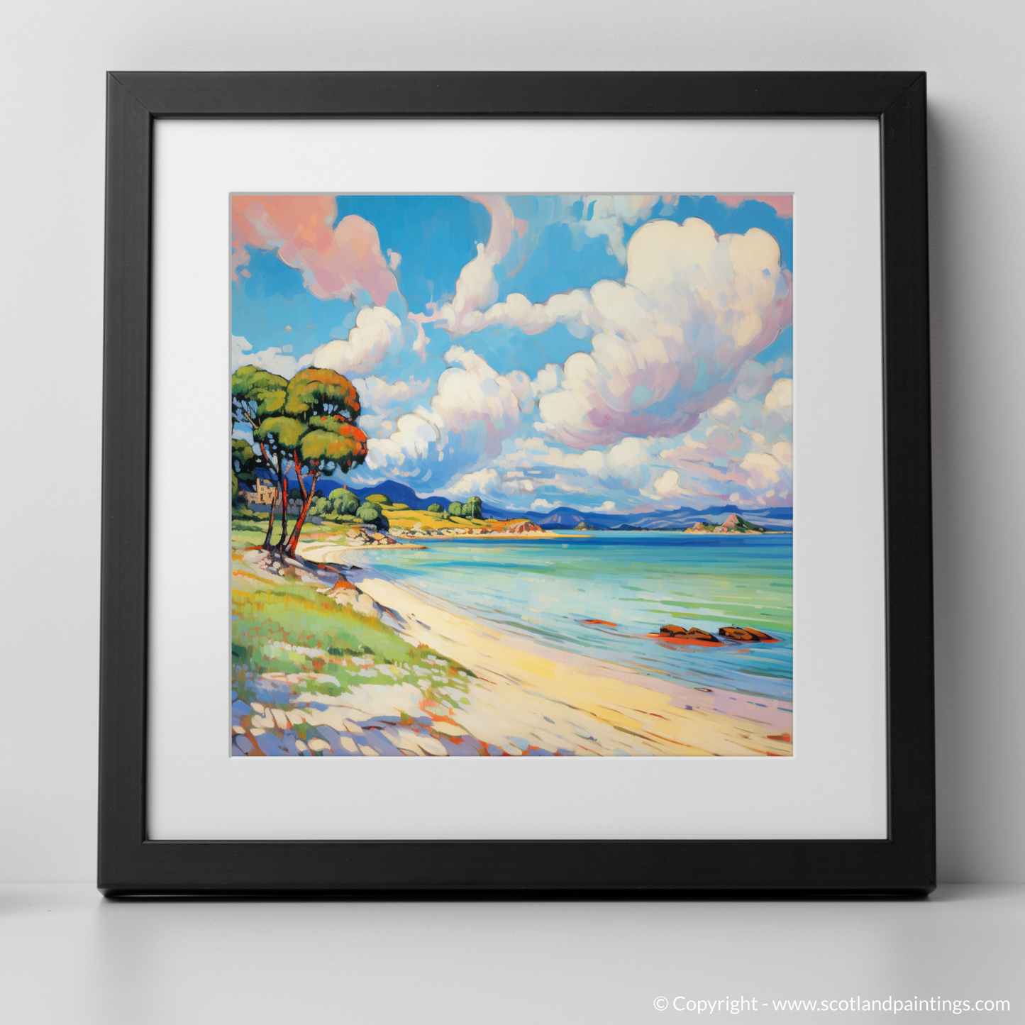 Art Print of Arisaig Beach, Arisaig in summer with a black frame