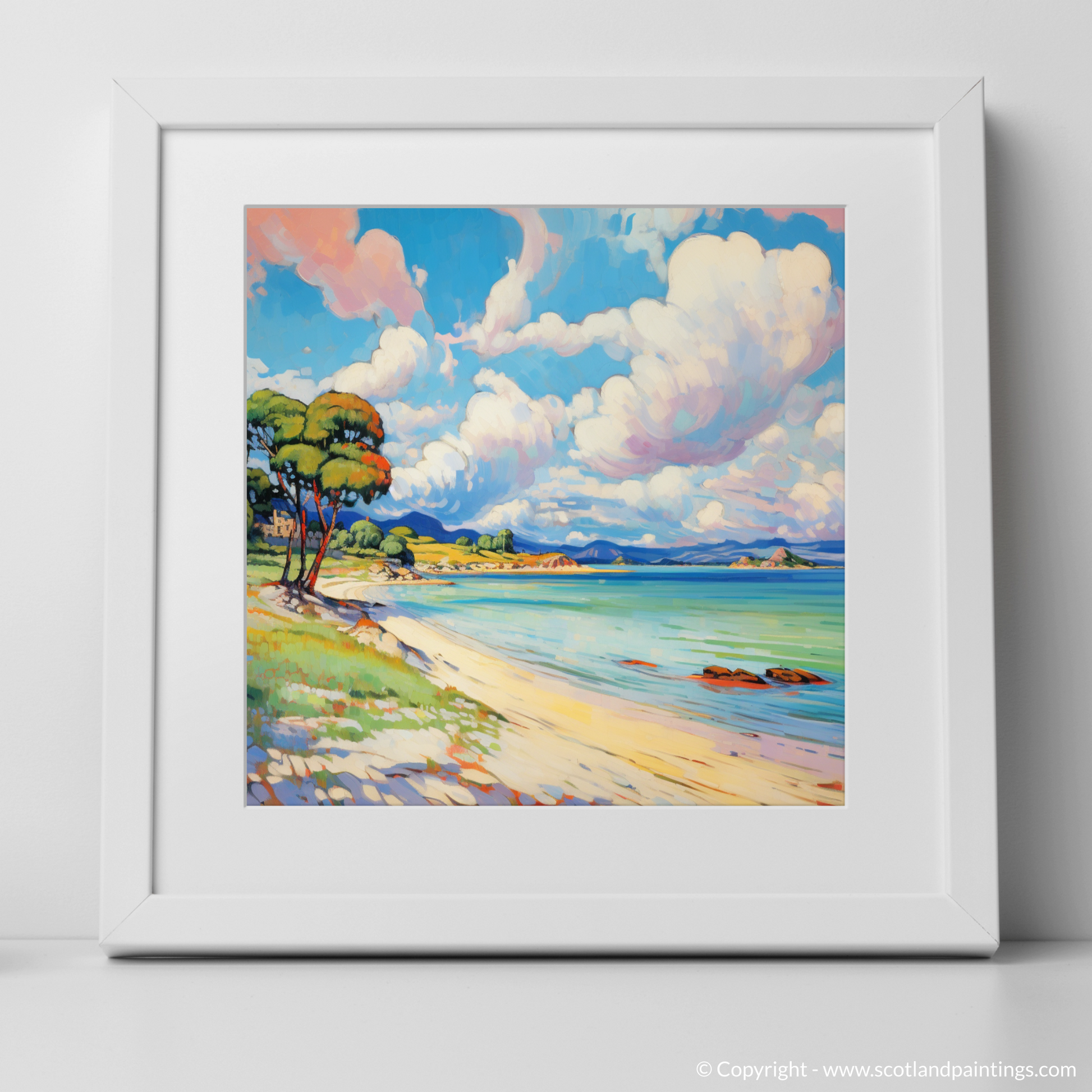 Art Print of Arisaig Beach, Arisaig in summer with a white frame