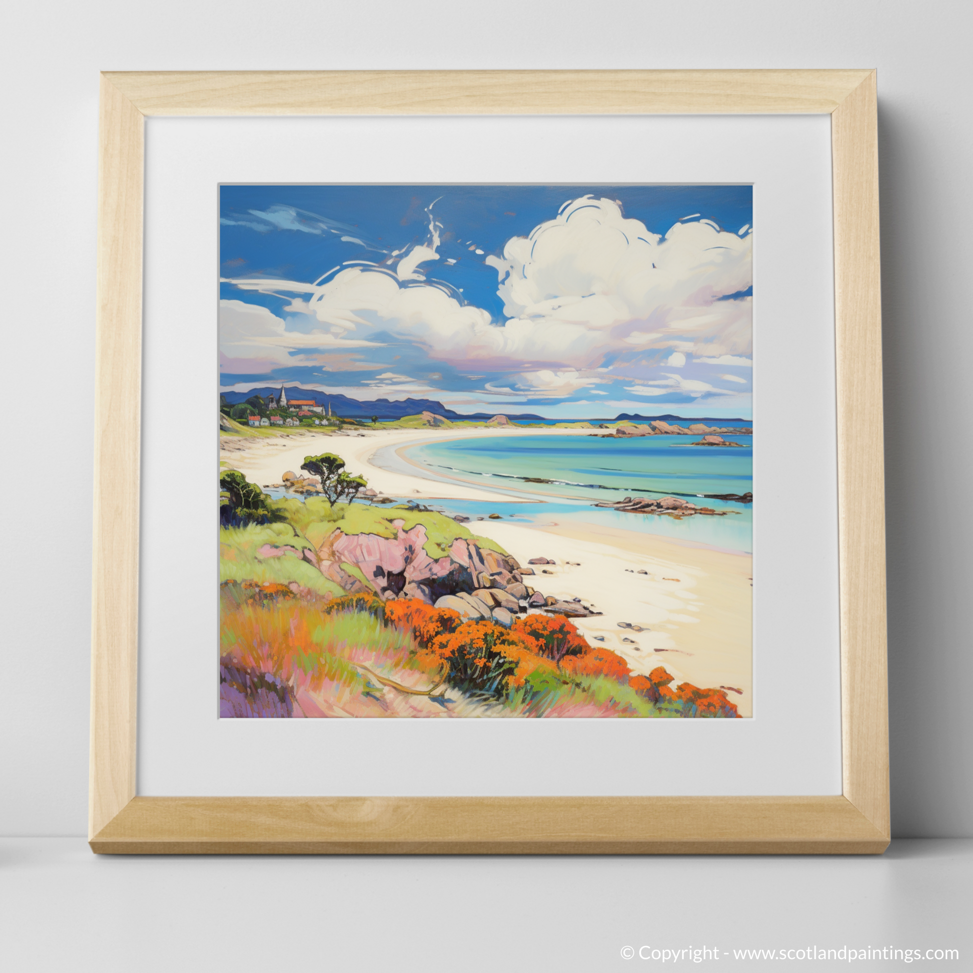 Art Print of Arisaig Beach, Arisaig in summer with a natural frame