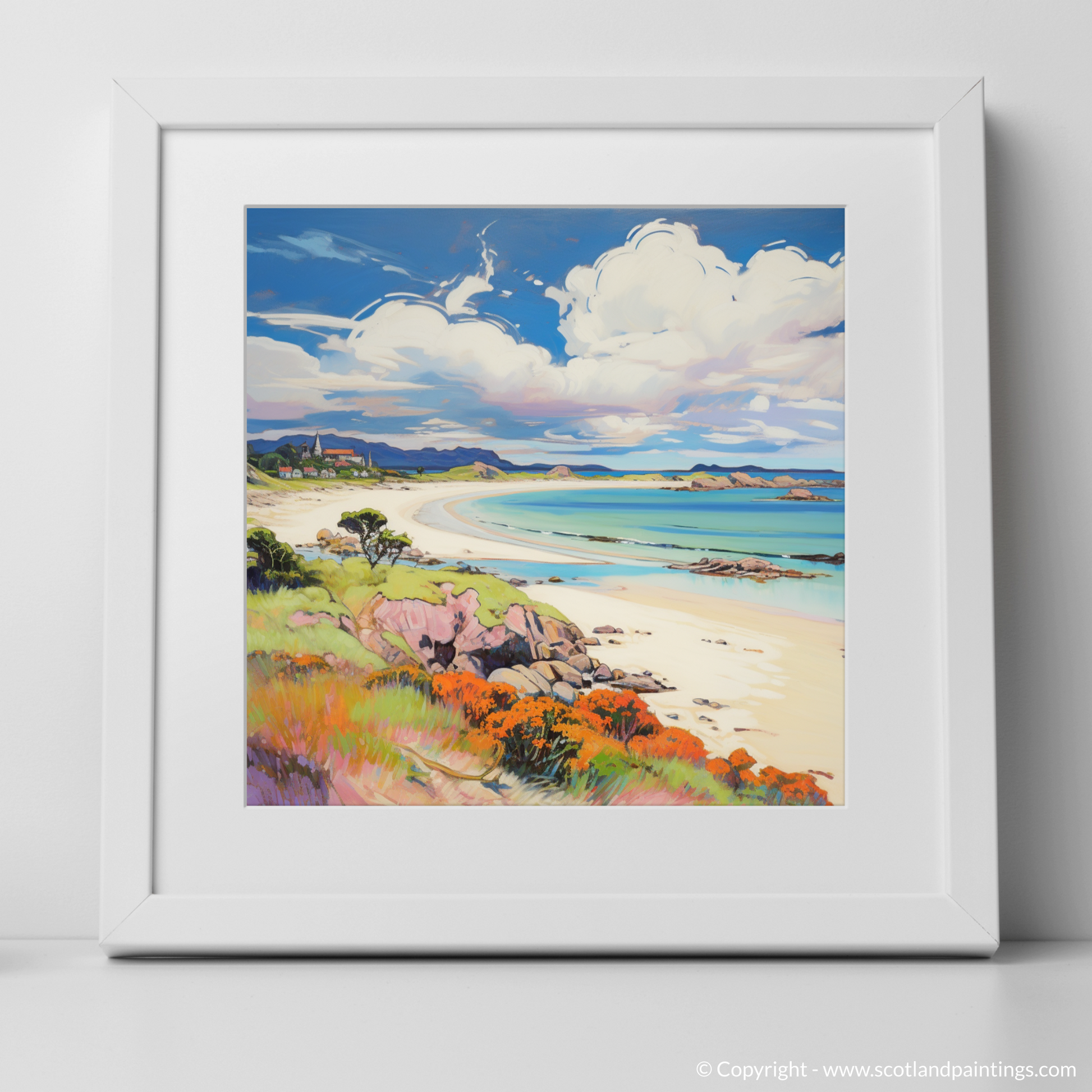 Art Print of Arisaig Beach, Arisaig in summer with a white frame