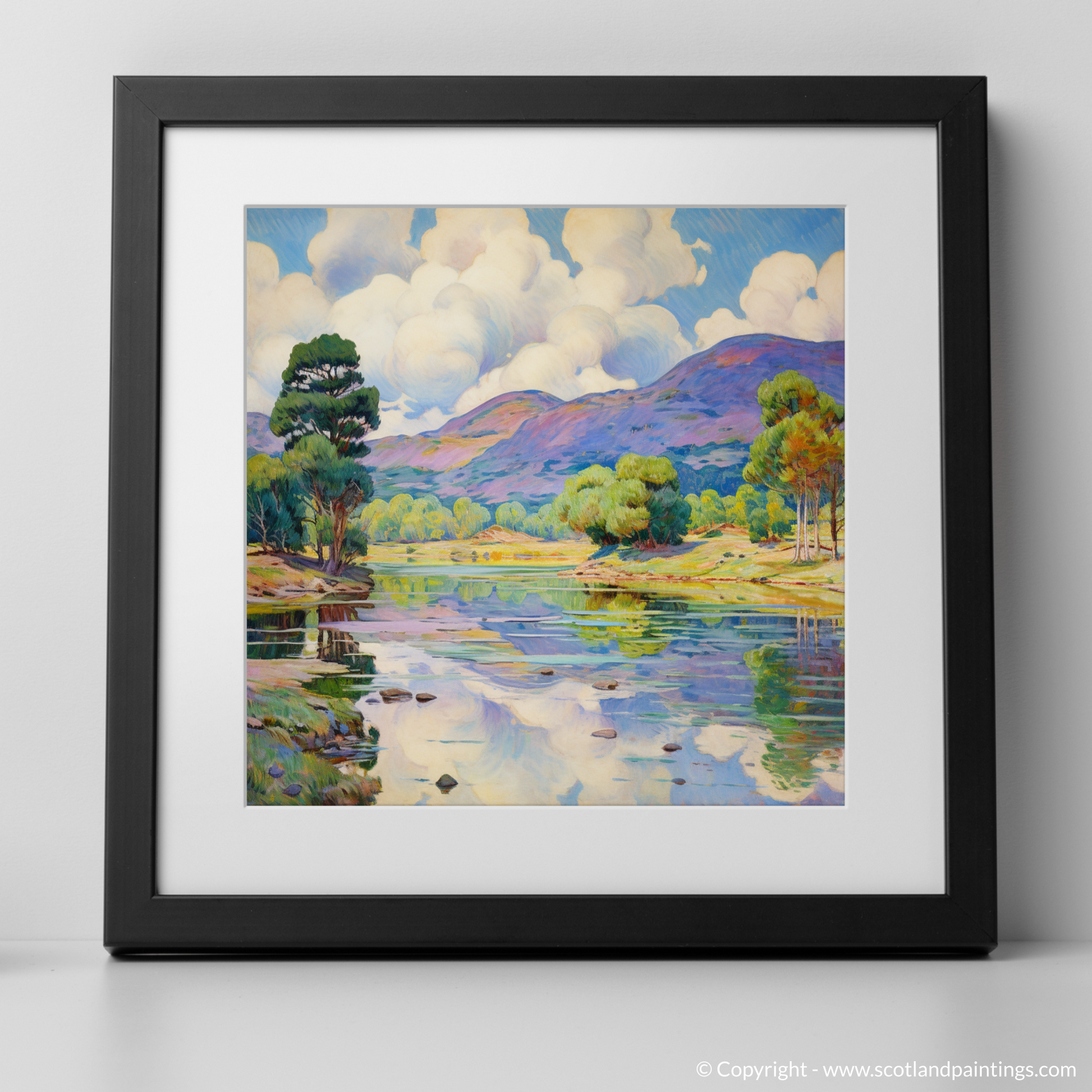 Art Print of Glen Affric, Highlands in summer with a black frame