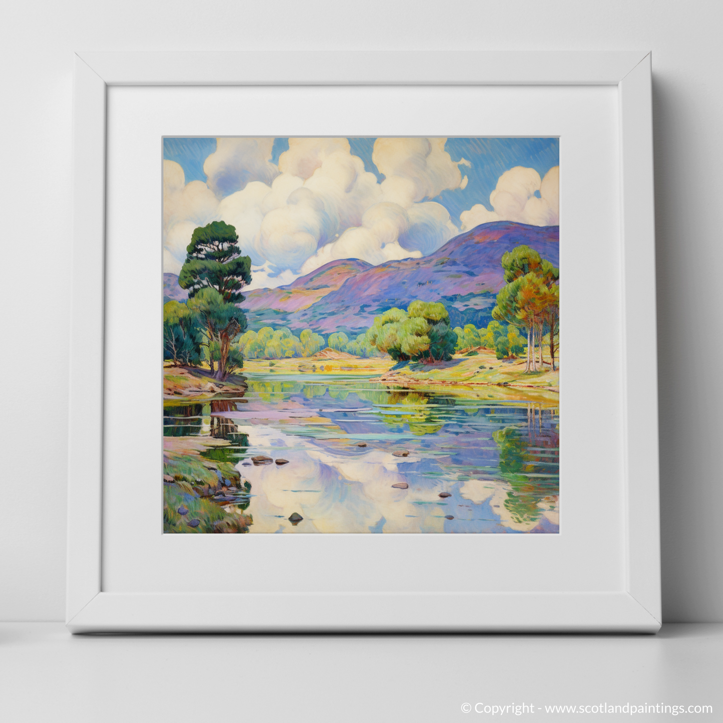 Art Print of Glen Affric, Highlands in summer with a white frame