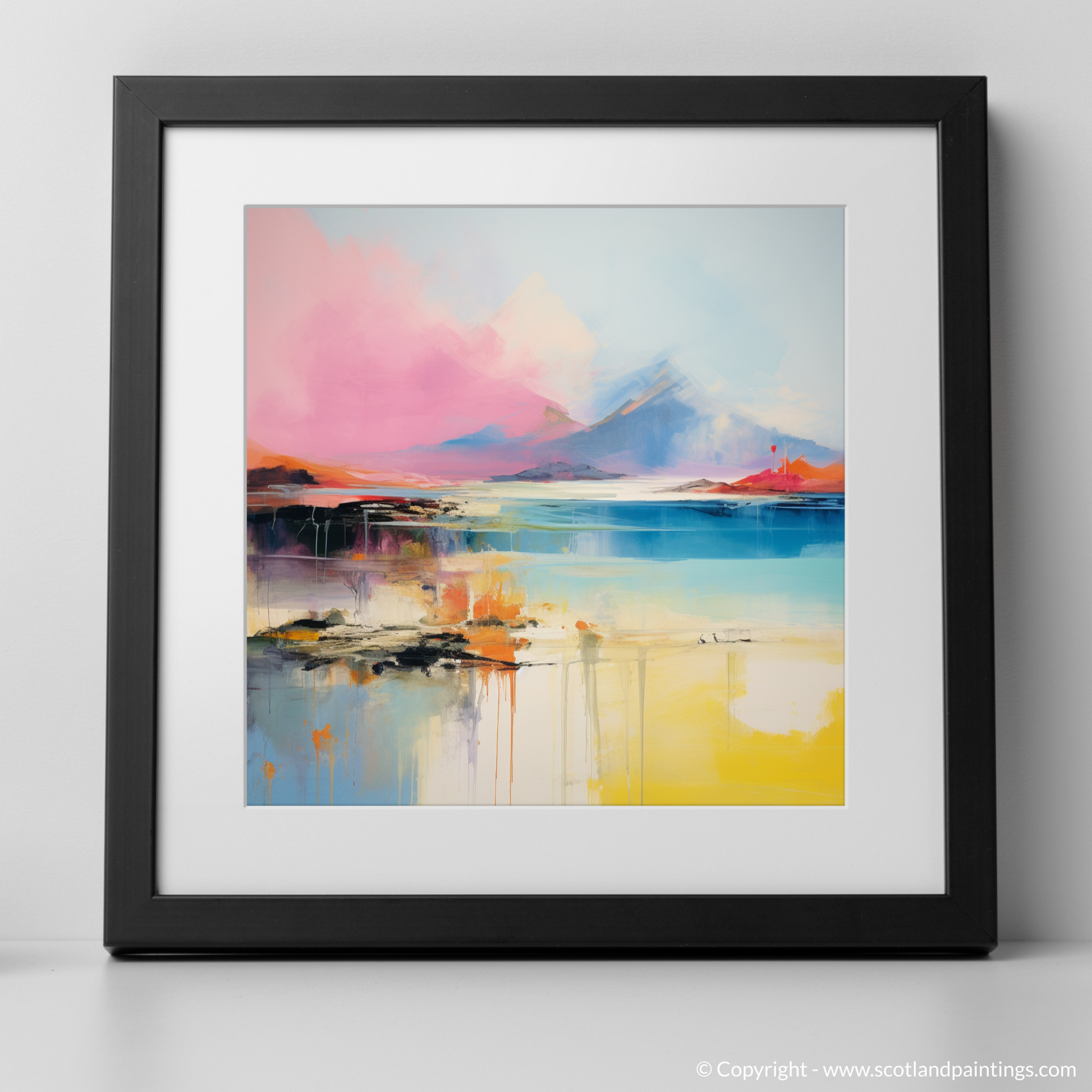 Art Print of Isle of Rum, Inner Hebrides in summer with a black frame