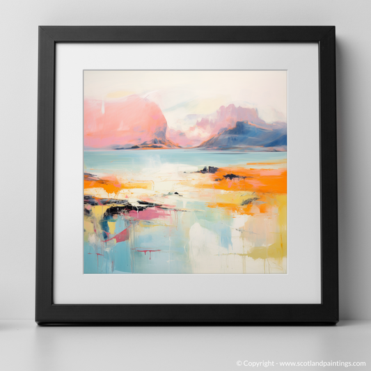 Art Print of Isle of Rum, Inner Hebrides in summer with a black frame