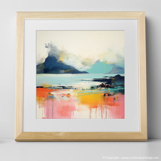 Painting and Art Print of Isle of Rum, Inner Hebrides in summer. Summer Abstract of Isle of Rum.