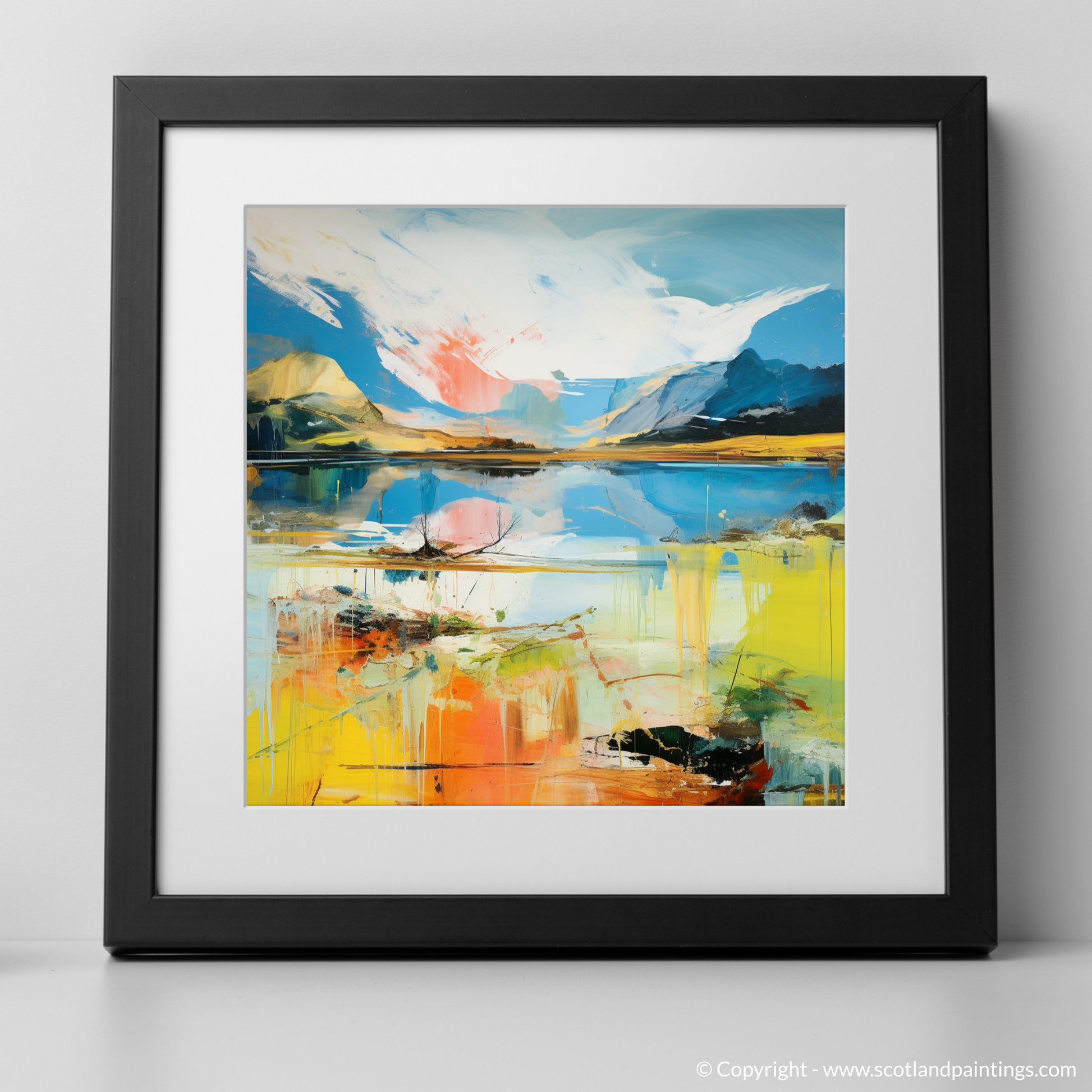 Art Print of Loch Awe, Argyll and Bute in summer with a black frame