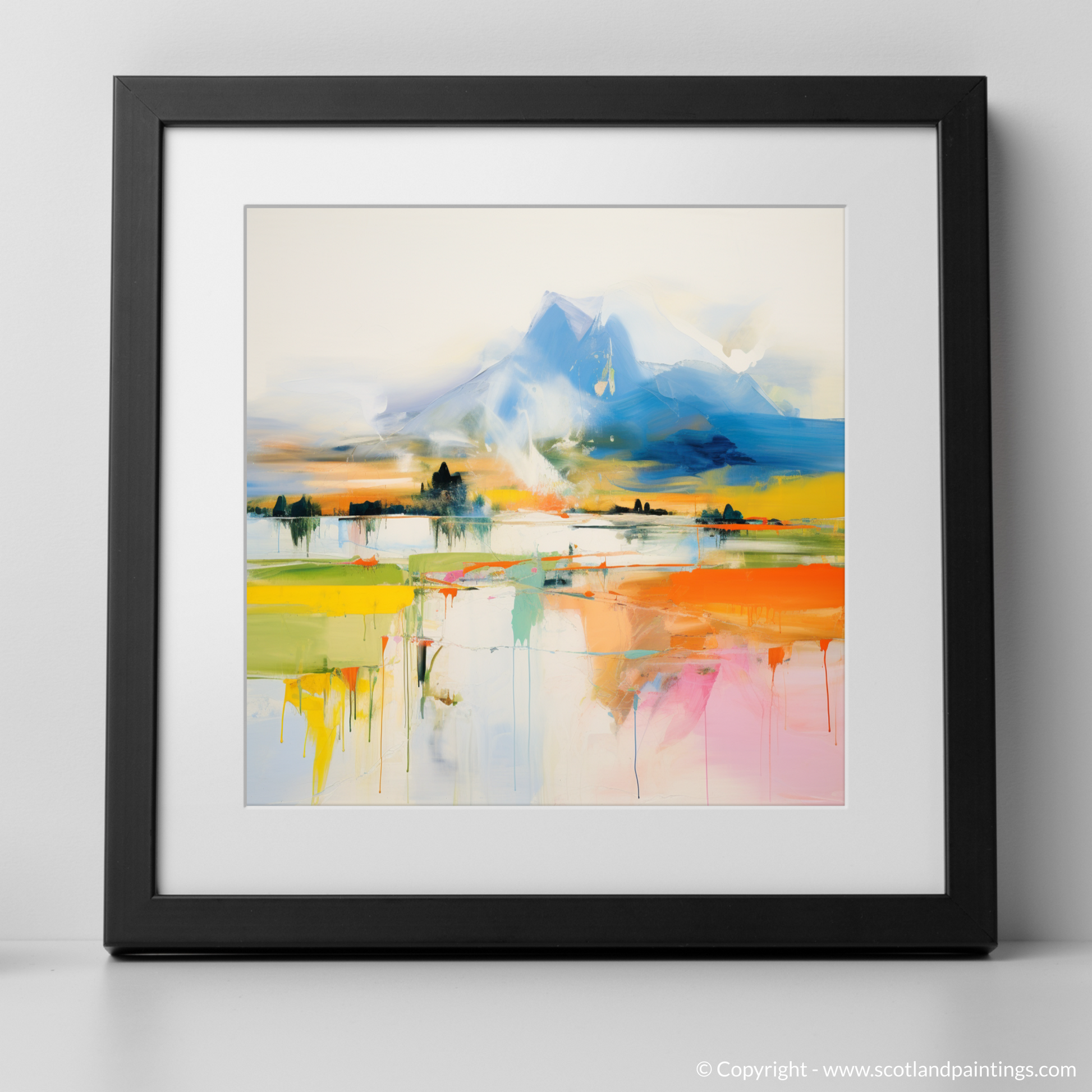 Art Print of Loch Awe, Argyll and Bute in summer with a black frame