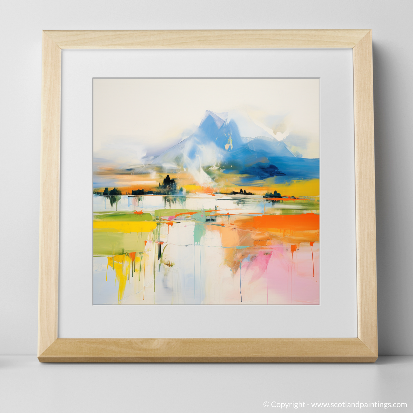 Art Print of Loch Awe, Argyll and Bute in summer with a natural frame