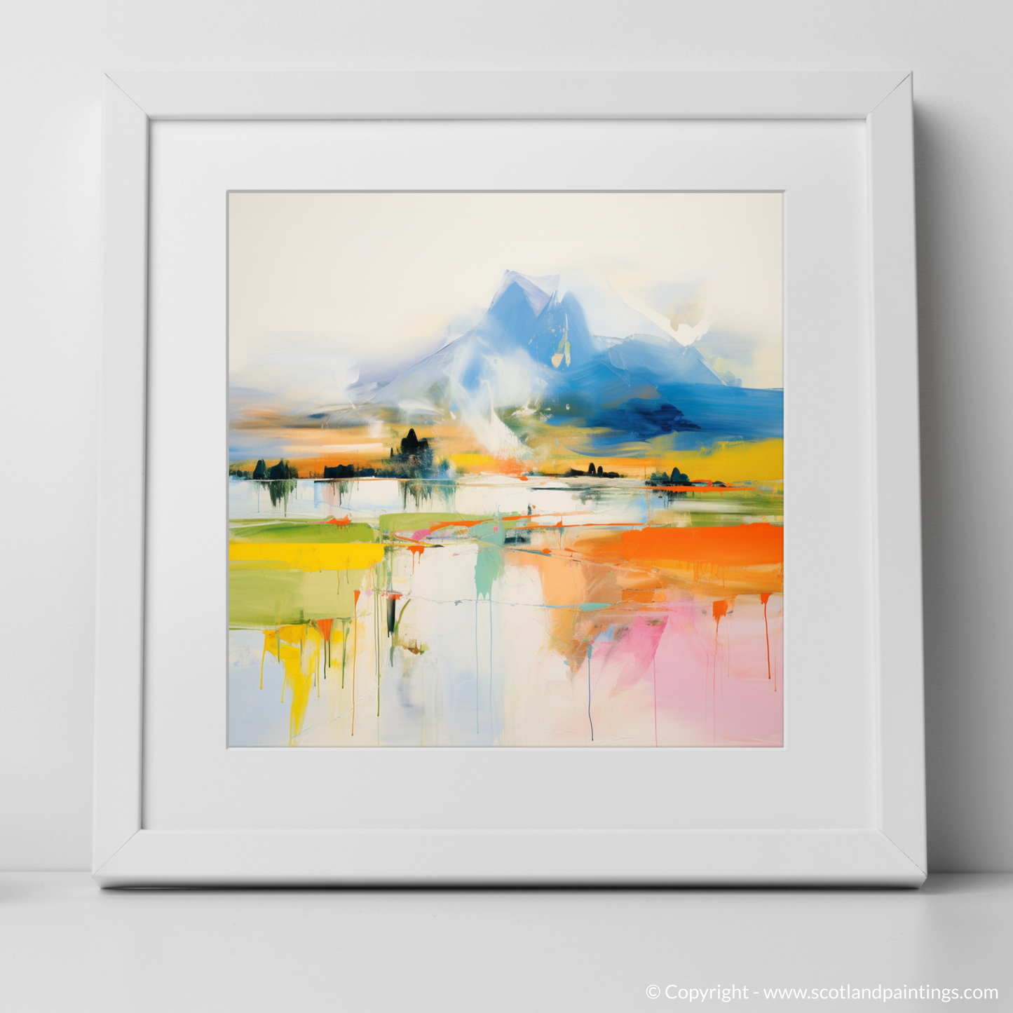 Art Print of Loch Awe, Argyll and Bute in summer with a white frame