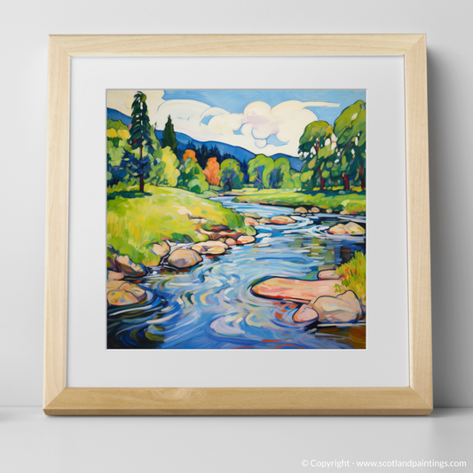 Art Print of River Isla, Perthshire in summer with a natural frame